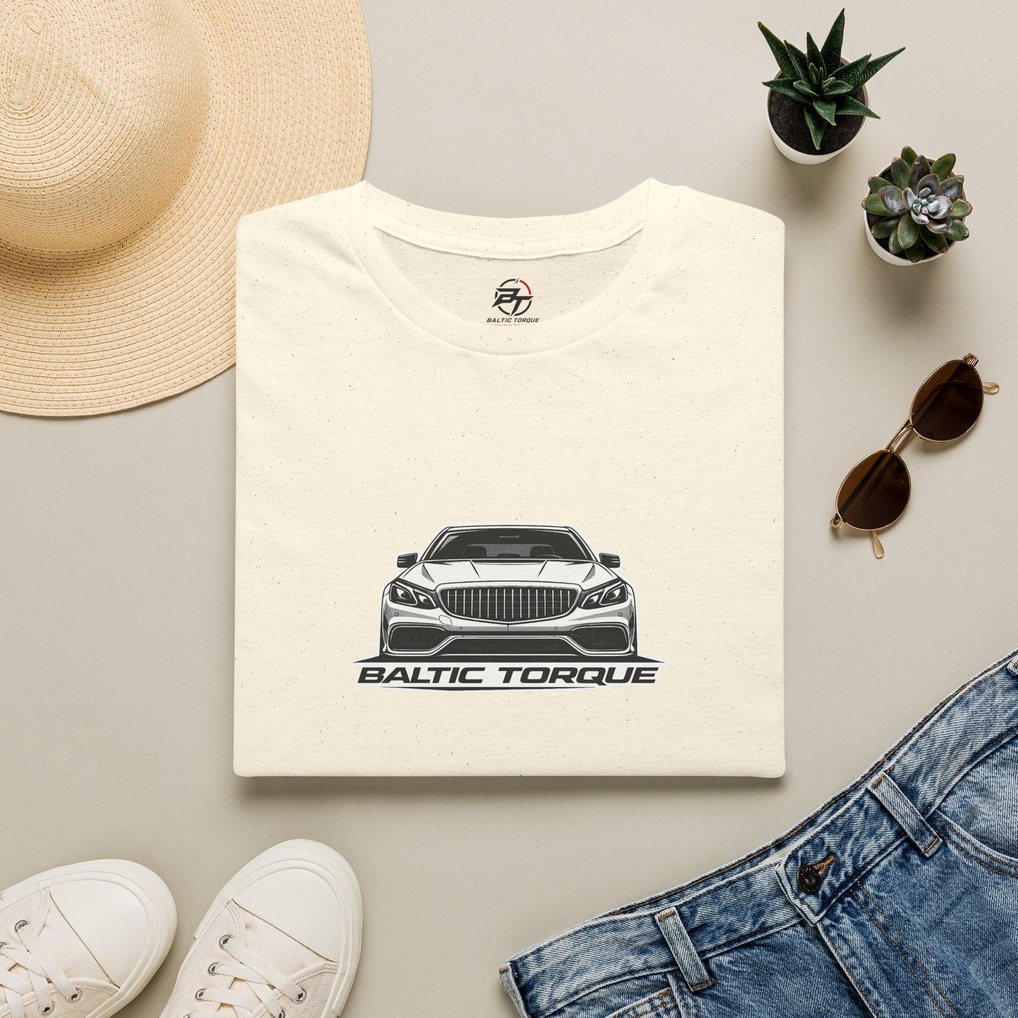 Baltic Torque Car Tee — Front-View Sports Sedan Graphic T-Shirt