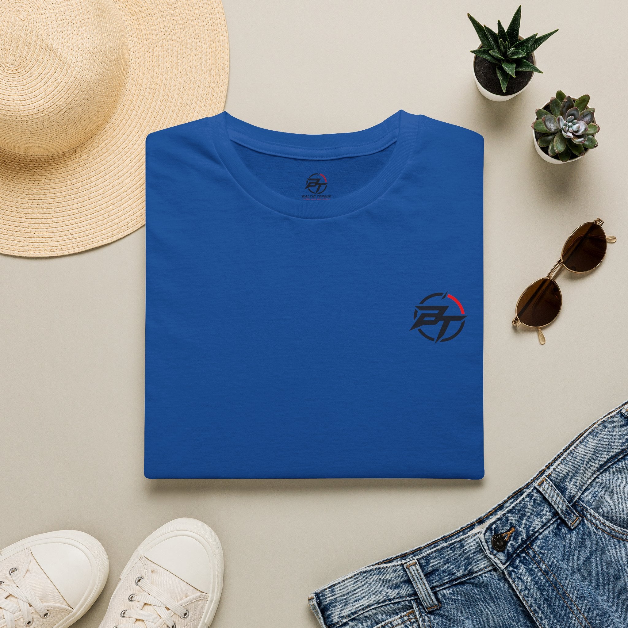 Minimalist Compass Logo T-Shirt — Small Chest Badge Graphic