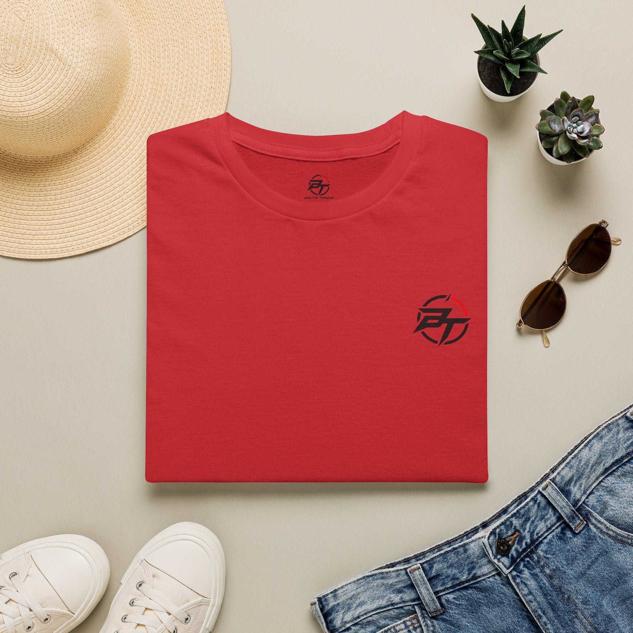 Minimalist Compass Logo T-Shirt — Small Chest Badge Graphic
