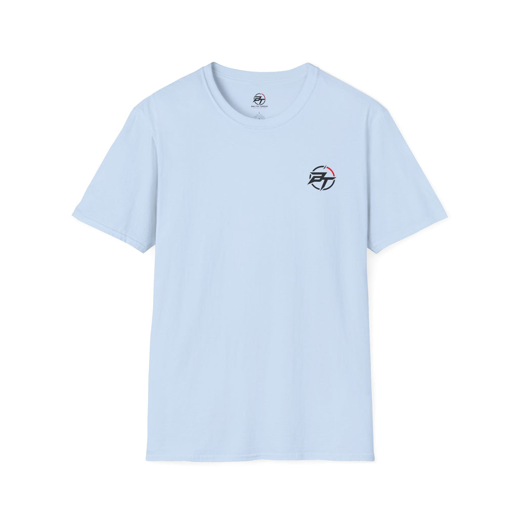 Minimalist Compass Logo T-Shirt — Small Chest Badge Graphic