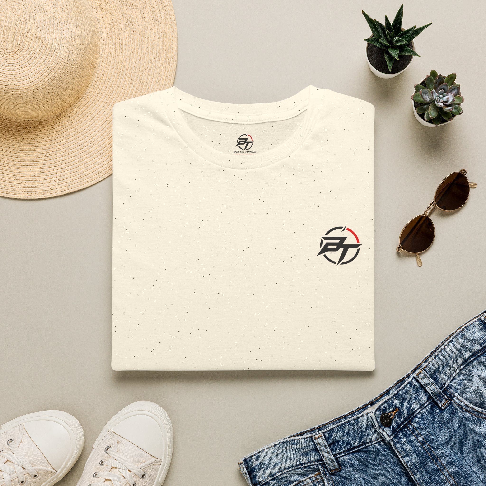 Minimalist Compass Logo T-Shirt — Small Chest Badge Graphic