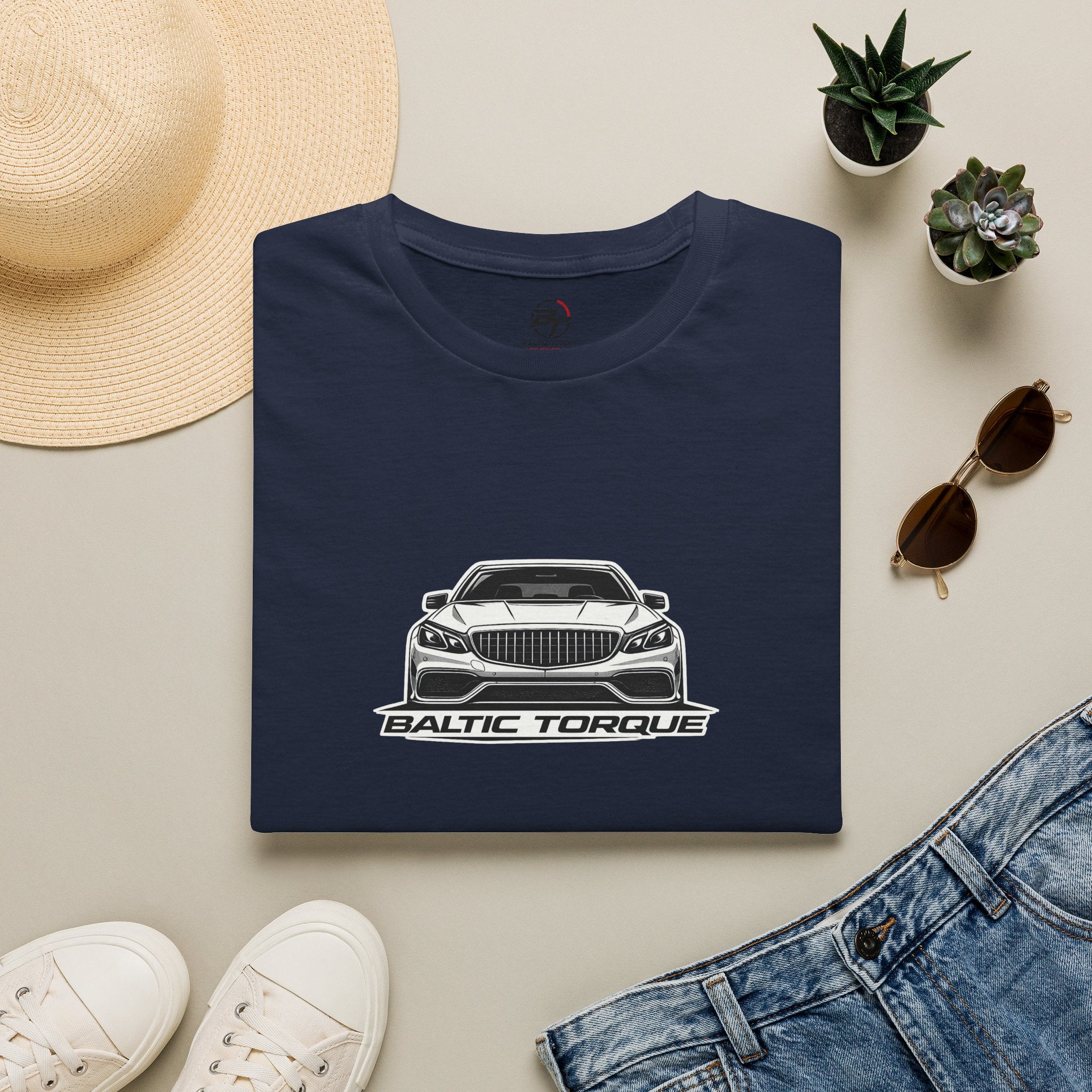 Baltic Torque Car Tee — Front-View Sports Sedan Graphic T-Shirt